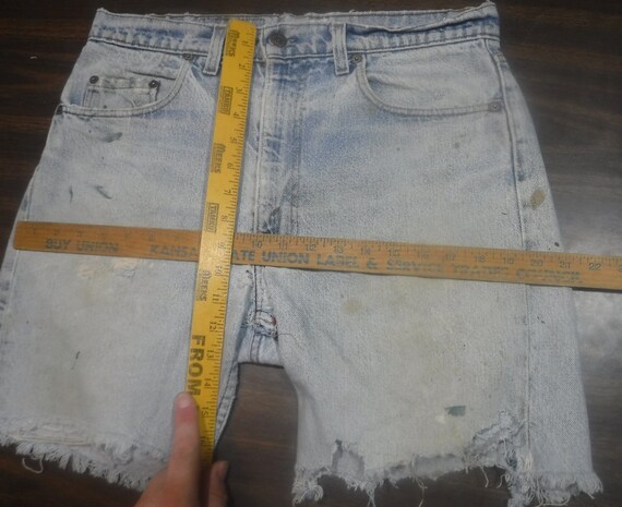 Vtg 1970s Levis Red Tab Cutoff Shorts sz 33" High… - image 5