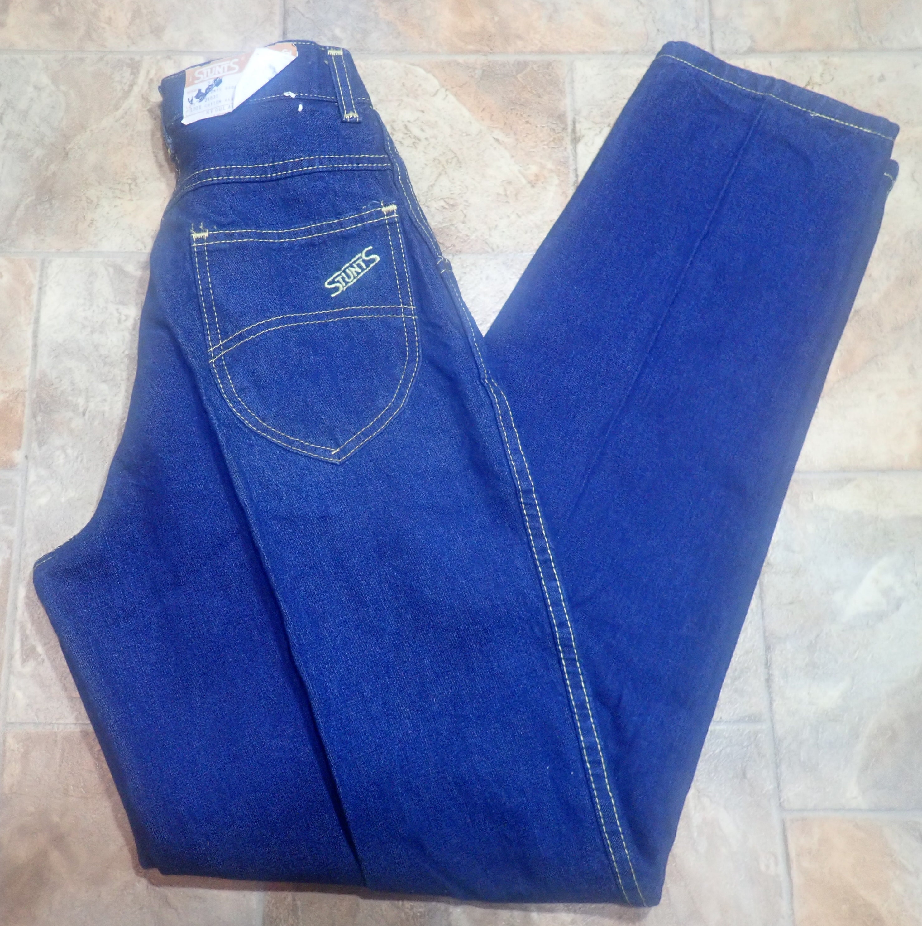 NEW Deadstock Womens Vintage Stunts for Gals Indigo Blue