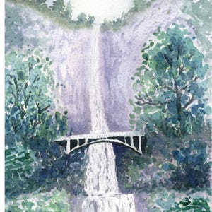 Verdant Multnomah Watercolor Painting | Print from Original Artwork 5x7