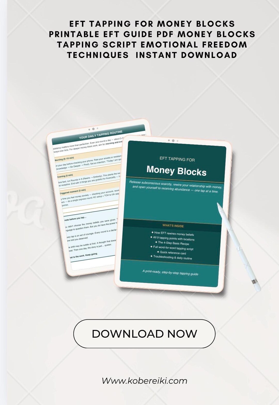 EFT Tapping Script for Money Blocks, Abundance Beliefs (PDF Download ...