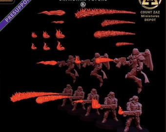 Flame thrower Effects Miniature Wargaming Terrain Accessories resin ttrpg