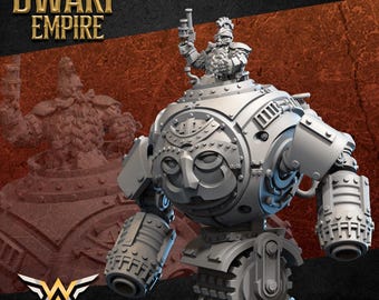 DWARF Golem Machine 28mm Resin Infernal Dwarf Empire White angel RPG