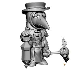 Plague Doctor 3D Fantasy Pathfinder Frostgrave 32mm Gaming RPG