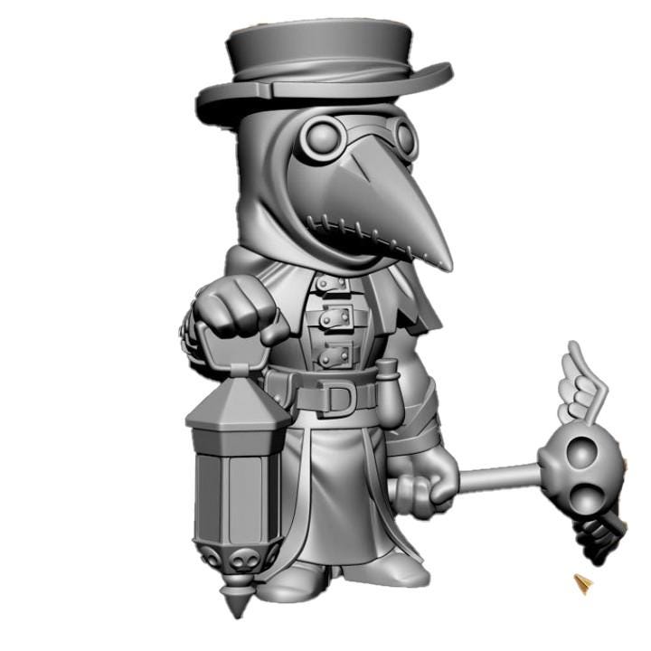 Plague Doctor 3D Fantasy Pathfinder Frostgrave 32mm Gaming RPG