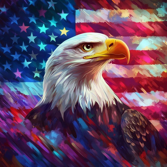 アメリカンイーグルフラッグアート：愛国的なアメリカのイラスト