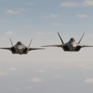 F-35 Lightning II and F-22 Raptor Jet Art Print – Modern Military Aviation Digital Download, Stealth Fighter Wall Decor, USAF Aircraft Art