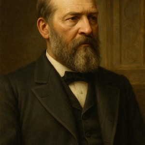 James A. Garfield Presidential Portrait Digital Download – 19th Century President Wall Art, Vintage History Print, American Statesman Decor