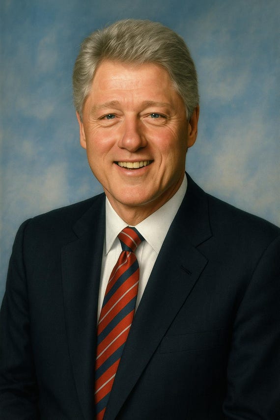 bill clinton official portrait blue dress NINA