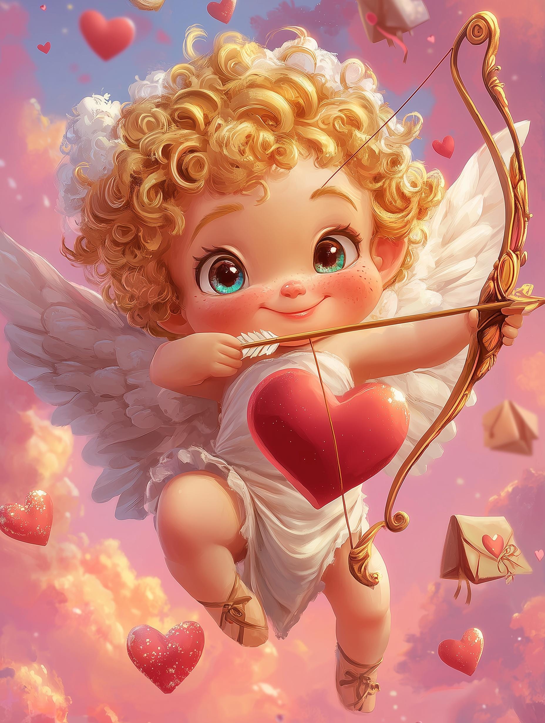 Cupid Valentine's Day Art Print | Romantic Home Decor (digital