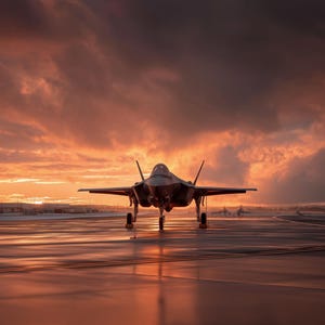 F-35 Lightning II Sunset Print: Military Aviation Art (Digital Download)