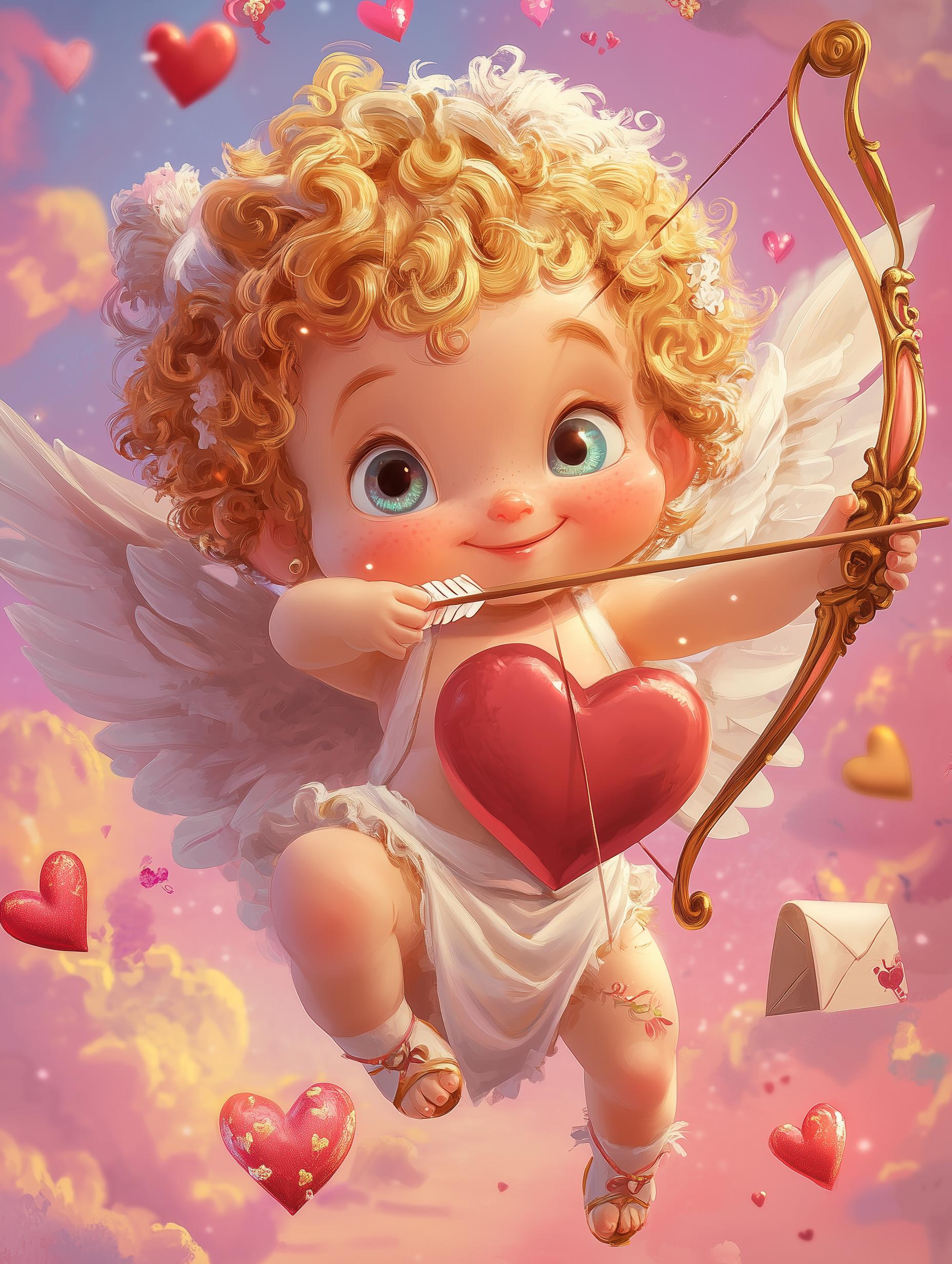 その他 SooyaStudio CUPID Ban Valentines Day Cupid Valentine's Day Art Print | Romantic Home Decor (digital