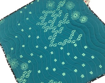 Wave Quilted Collection Deep Teal by Barking Dog Blankets Dog Mat/Blanket  or Cat Mat/Blanket