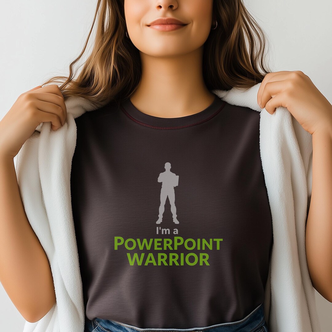 Powerpoint Warrior Graphic Business Humor Office Tee T-shirt With Bold ...