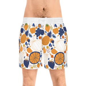 Tropical Fruit Swim Shorts for Summer Fun, Beachwear, Pool Parties, Vacation, Gifts for Him