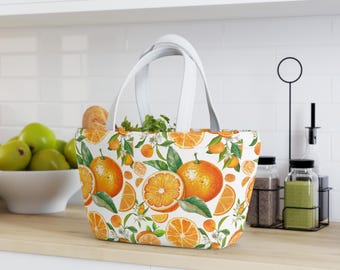 Citrus Print Lunch Bag: Neoprene Eco-Friendly Tote