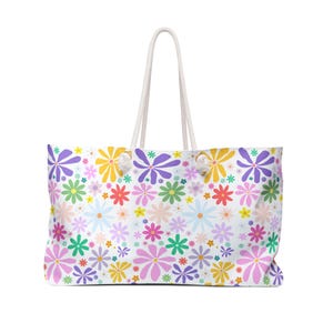 Floral Weekender Bag: Colorful Travel Tote, Large Capacity