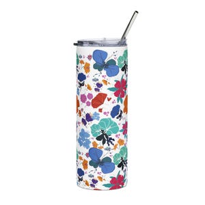 Vibrant Floral Stainless Steel Tumbler - 20oz, Perfect for Coffee, Tea, Water, Gifts, Travel, Spring & Summer Events