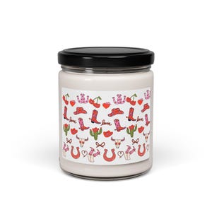 Cowgirl Themed Scented Soy Candle, Perfect Gift for Valentine&#39;s Day, Home Decor, Aromatherapy, Unique Wedding Favor, Candle Lover&#39;s Delight