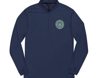 Pull brodé pour thérapie respiratoire : sweat-shirt UPF 50+ à quart de zip