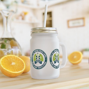 Respiratory Therapy Mason Jar with Straw - Unique Gift for Healthcare Heroes, Great for Home Decor, Party Favor, Eco-Friendly Drinkware