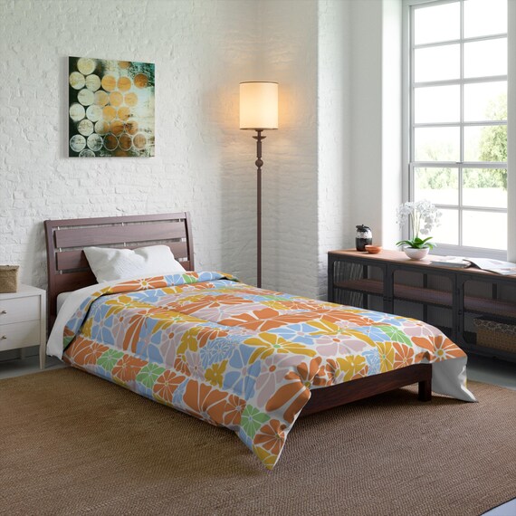 Lebendiges Blumentröster: Boho Frühlingsbettwäsche, buntes Heimtextil