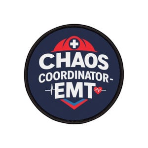 Chaoscoördinator EMT-opstrijkpatch | Cadeau voor medisch technicus voor noodgevallen | Verpleegaccessoires | Unieke personalisatie | Leuk jasjedecor,