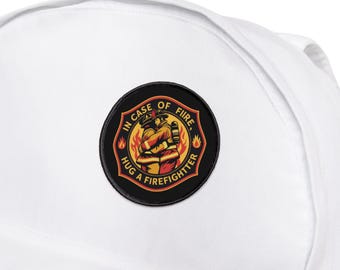 Firefighter Hug Patch: Iron-On Jacket Accessory