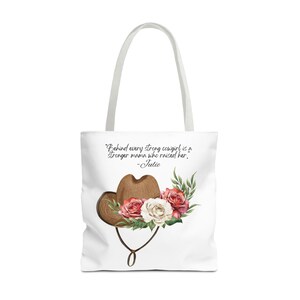Floral Inspirational Tote Bag Perfect Gift for Moms, Strong Women, Personalized, Mothers Day, Floral Tote, Motivational Bag