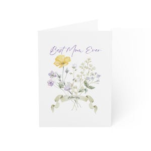 Tarjetas de felicitación florales "La mejor mamá del mundo", tarjetas para el Día de la Madre, notas manuscritas, personaliza el interior