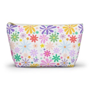Bolsa de accesorios con diseño floral, bonita bolsa de maquillaje, estuche de cosméticos con diseño floral, regalo para ella, organizador de viaje, recuerdos de fiesta, artículos esenciales diarios.