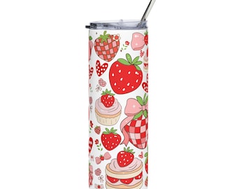 Vaso térmico de acero inoxidable con sabor a fresa, regalo ideal para amantes de la buena comida, 590 ml