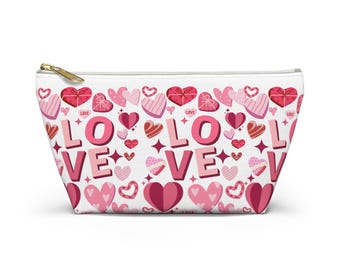 Heart Print Accessory Pouch: Valentine's Day Makeup Bag