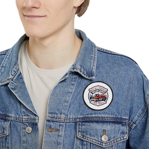Heroic Red Firefighter Iron-On Patches Perfect for Denim Jackets, Hats, Backpacks, Gifts for Truck Lovers, Fun DIY Projects