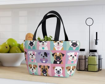 Dog Lover's Lunch Bag - Pet-Themed Tote for School, Work, Picnics, Gifts, Fun Designs