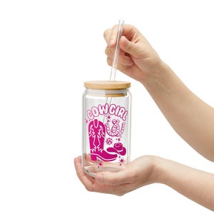 Cowgirl Sipper Glass, Fun Drinkware for Parties, Unique Gifts for Cowgirls, Western Decor, Rodeo Events, Summer Entertaining