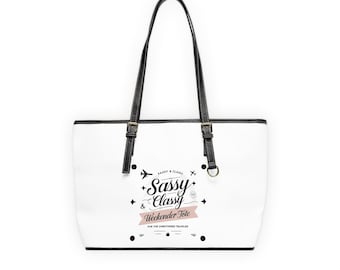 Elegante borsa tote in pelle PU: borsa da viaggio per il weekend sfacciata e di classe