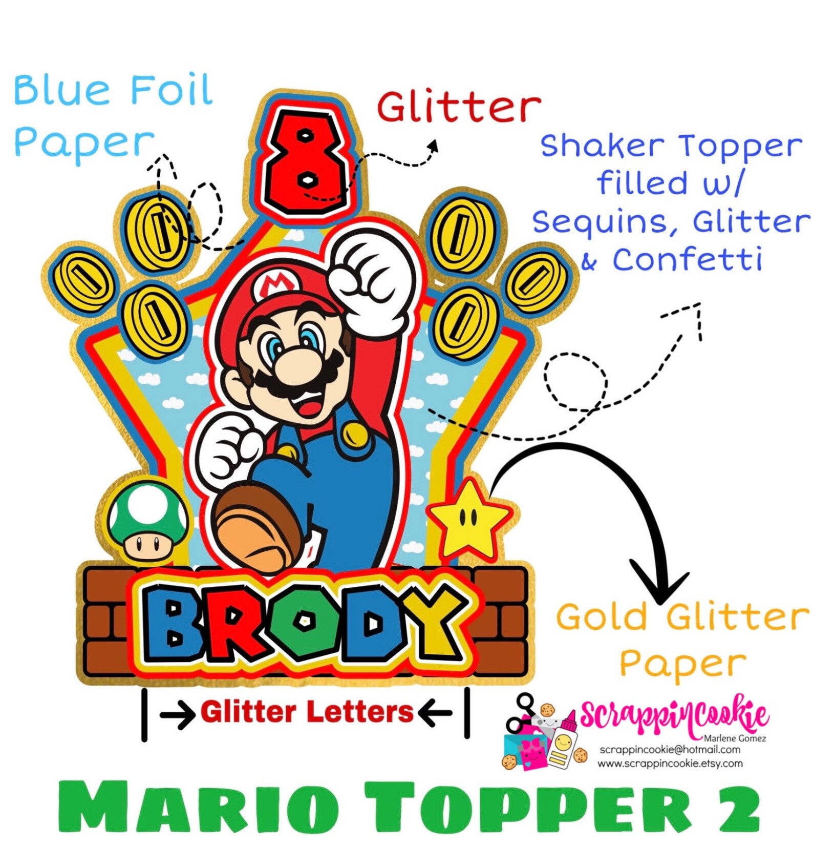 Super Mario Cake Topper Super Mario Star Cake Topper Etsy Australia