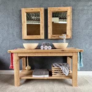 Handcrafted Solid Wood Rustic Bathroom Vanity: Farmhouse Style