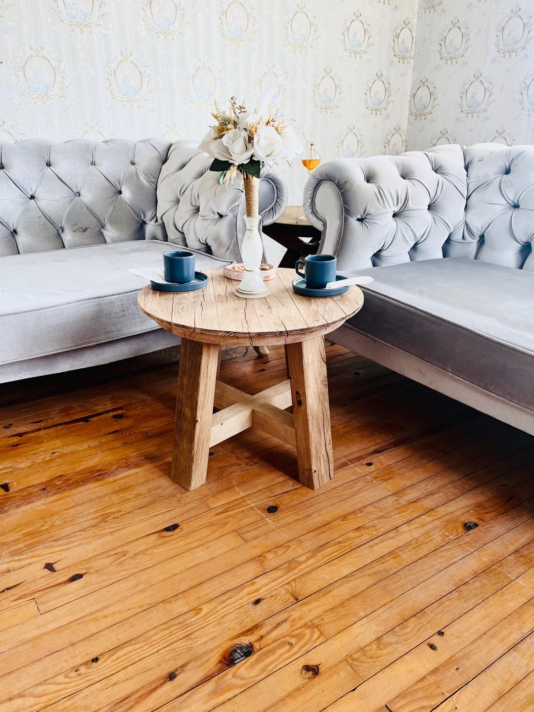 Octagonal Rustic Stool Table Rustic Barnwood Stool: Handcrafted Farmhouse Accent Table - Etsy