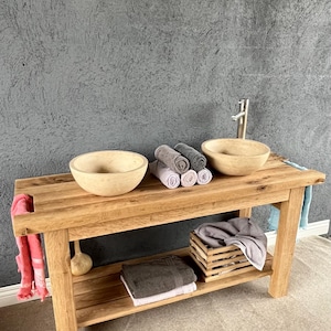 Handcrafted Reclaimed Wood Bathroom Vanity: Rustic Farmhouse Style