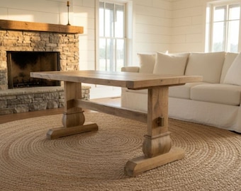 Handmade Solid Walnut Dining Table: Modern Minimalist Design