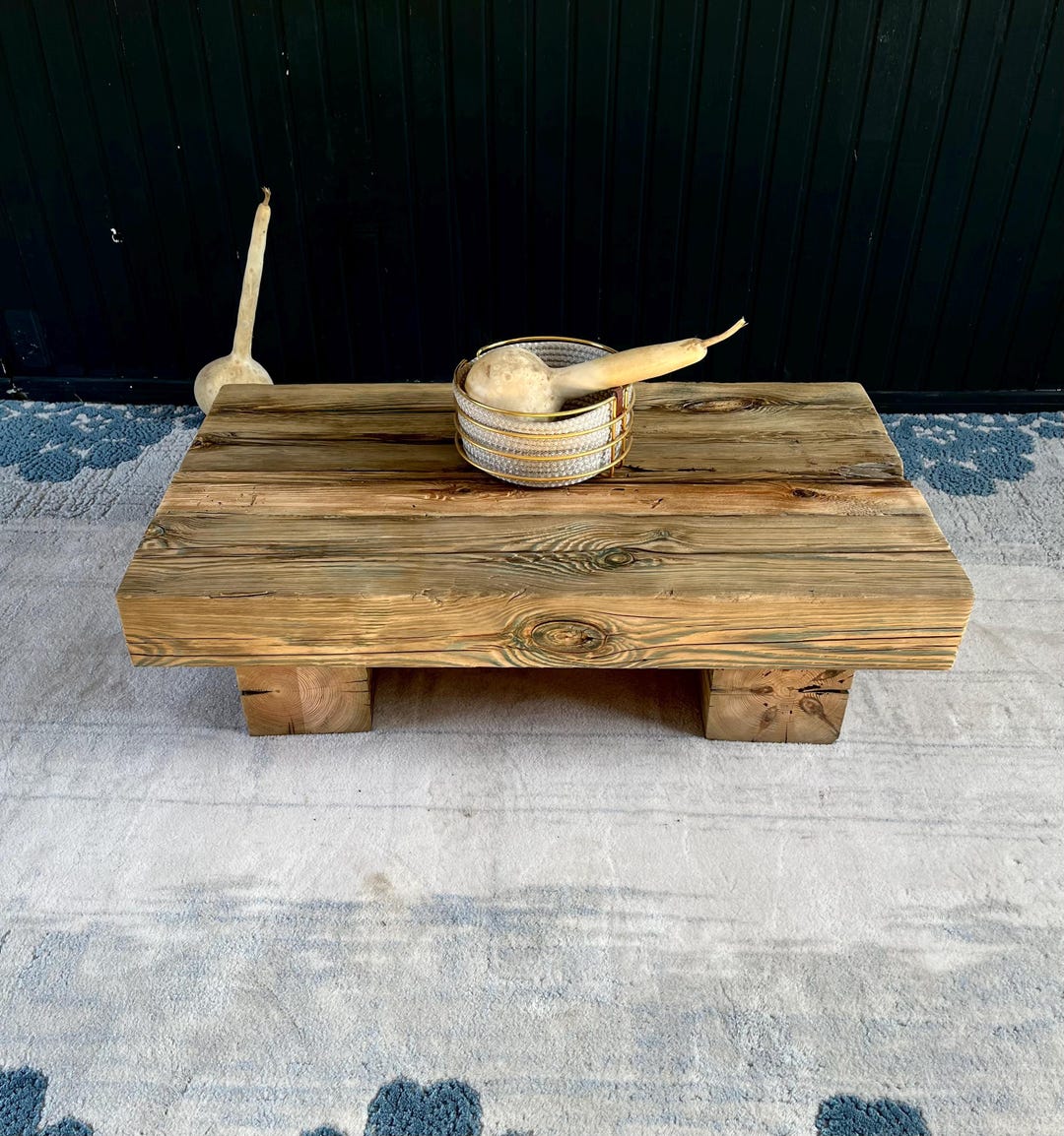 Handcrafted Solid Oak Coffee Table: Japandi Style - Etsy