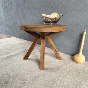 Handcrafted Barnwood Stool: Rustic Farmhouse Decor