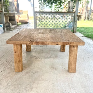 Rustic Barnwood Coffee Table: Square Farmhouse Style