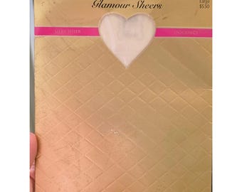 Vintage Victoria's Secret Glamour Sheers Stockings Silky Sheer LARGE Cream 90's
