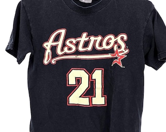 Houston Astros Andy Pettitte 21 MLB Graphic T-Shirt CSA Kids Black Short Sleeve