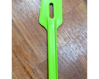 Vintage Tupperware Lime Green Slotted Mixing Spatula 13-36 Retro Kitchen Tool