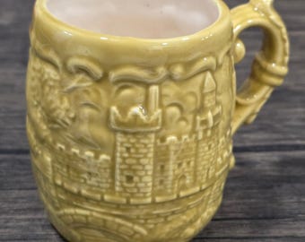 Vintage Ceramic Mug Tankard Castle Medieval Fantasy Collectible Unique 1978