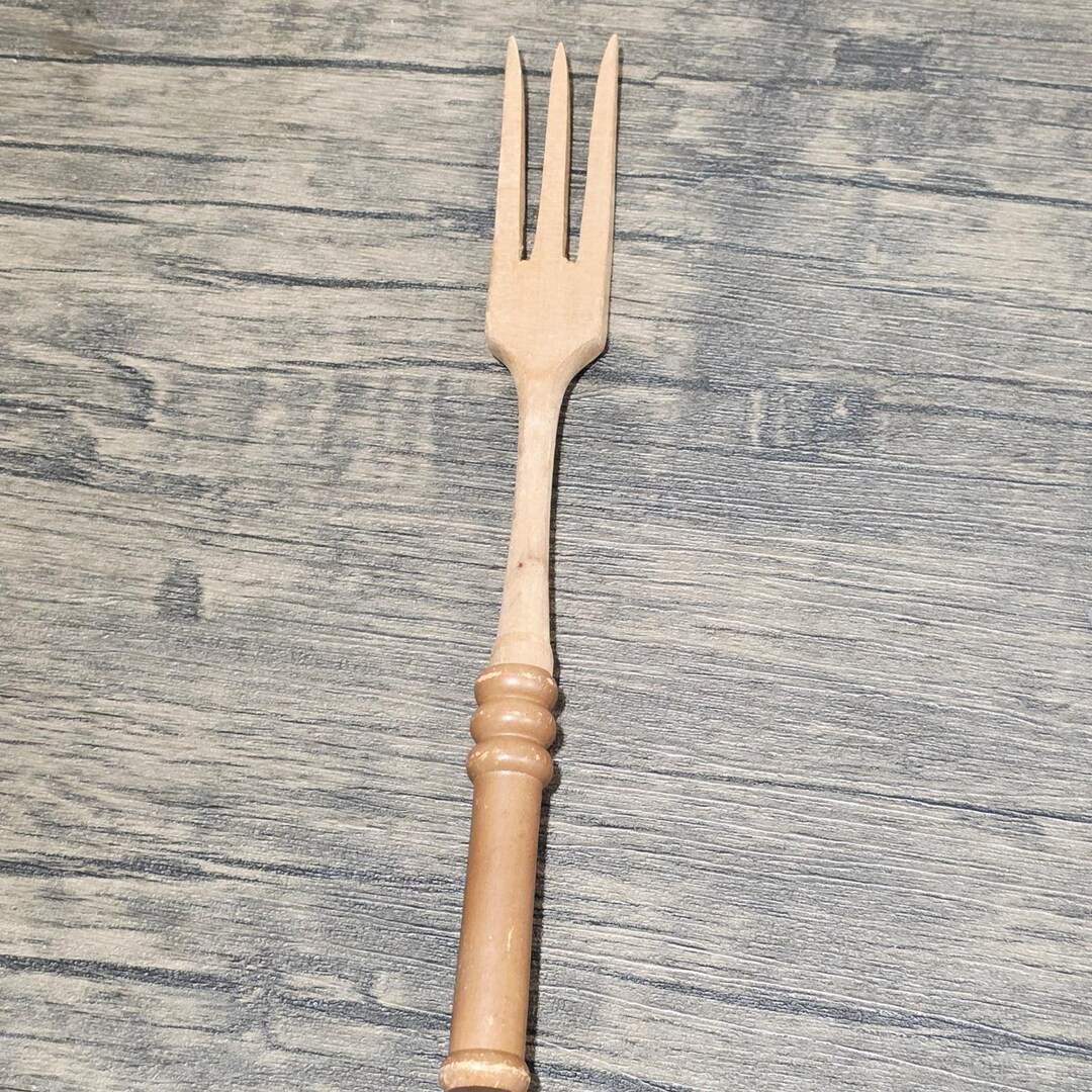 Rustic Table Fork Vintage Carved Wooden Fork Rustic Kitchen Utensil Serving Piece - Etsy