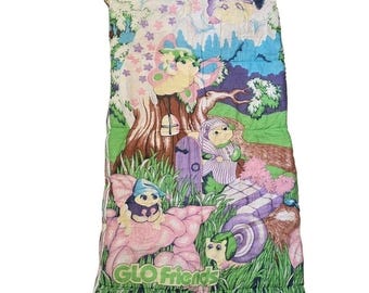 Saco de dormir GLO Friends HASBRO Kids Vintage 1985 Bradey Inc. Cremallera YKK Raro